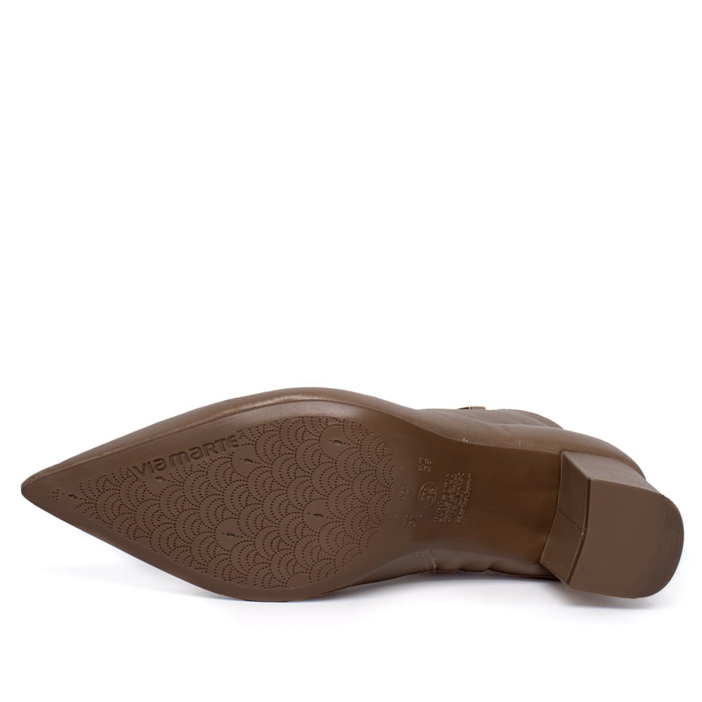Bota Feminina Via Marte Couro Bico Fino Bege Bege 2