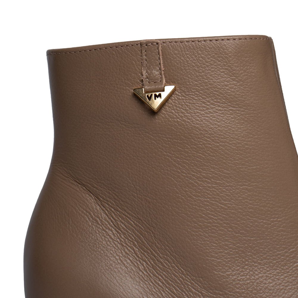 Bota Feminina Via Marte Couro Bico Fino Bege Bege 5