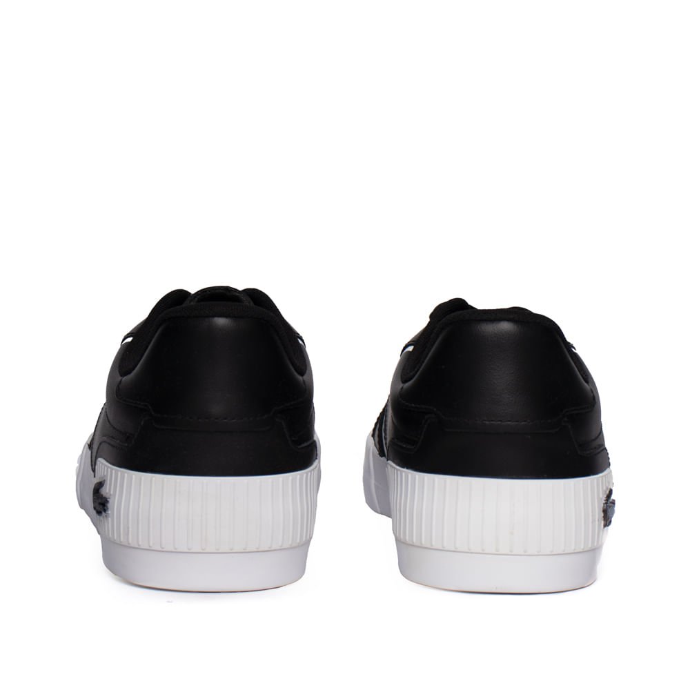 Tênis Masculino Lacoste Couro Ortholite Preto/Branco Preto/Branco 3