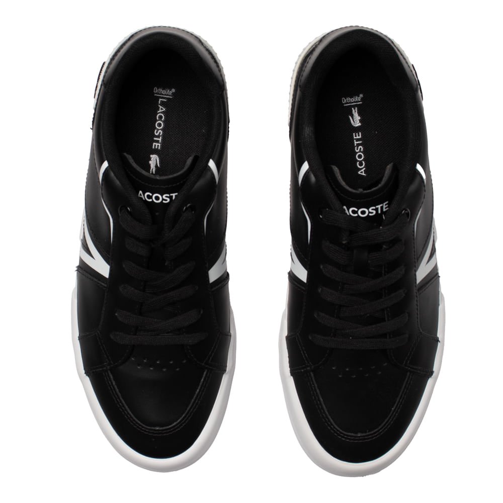 Tênis Masculino Lacoste Couro Ortholite Preto/Branco Preto/Branco 4