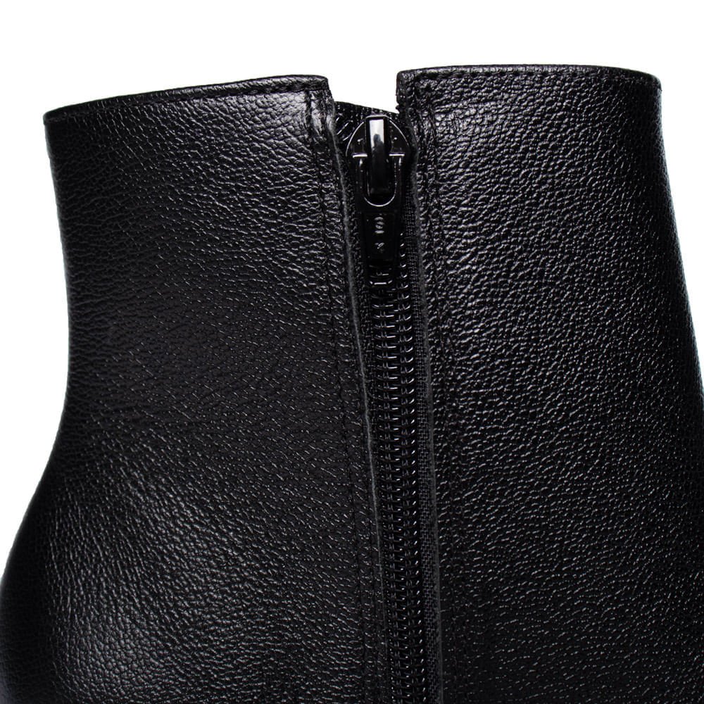 Bota Feminina Via Marte Couro Bico Fino Preto Preto 6