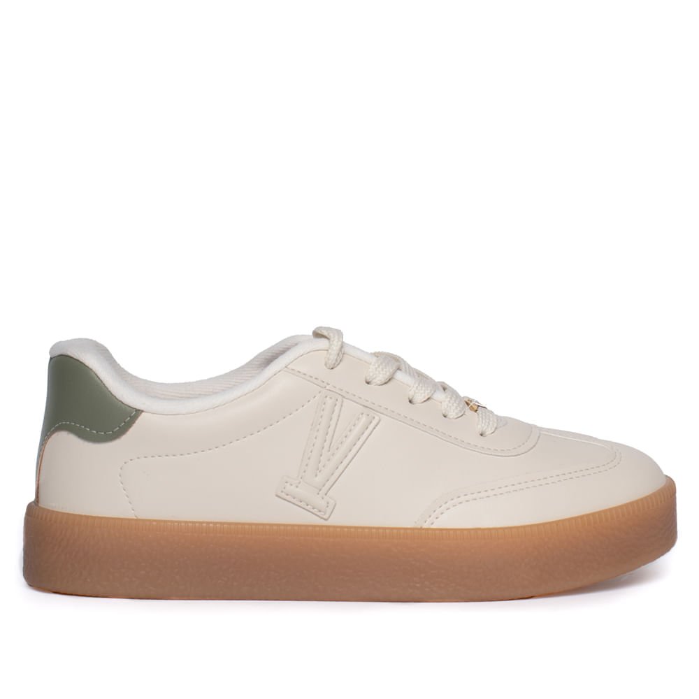 Tênis Feminino Vizzano Pelica Detalhe Verde Branco Off