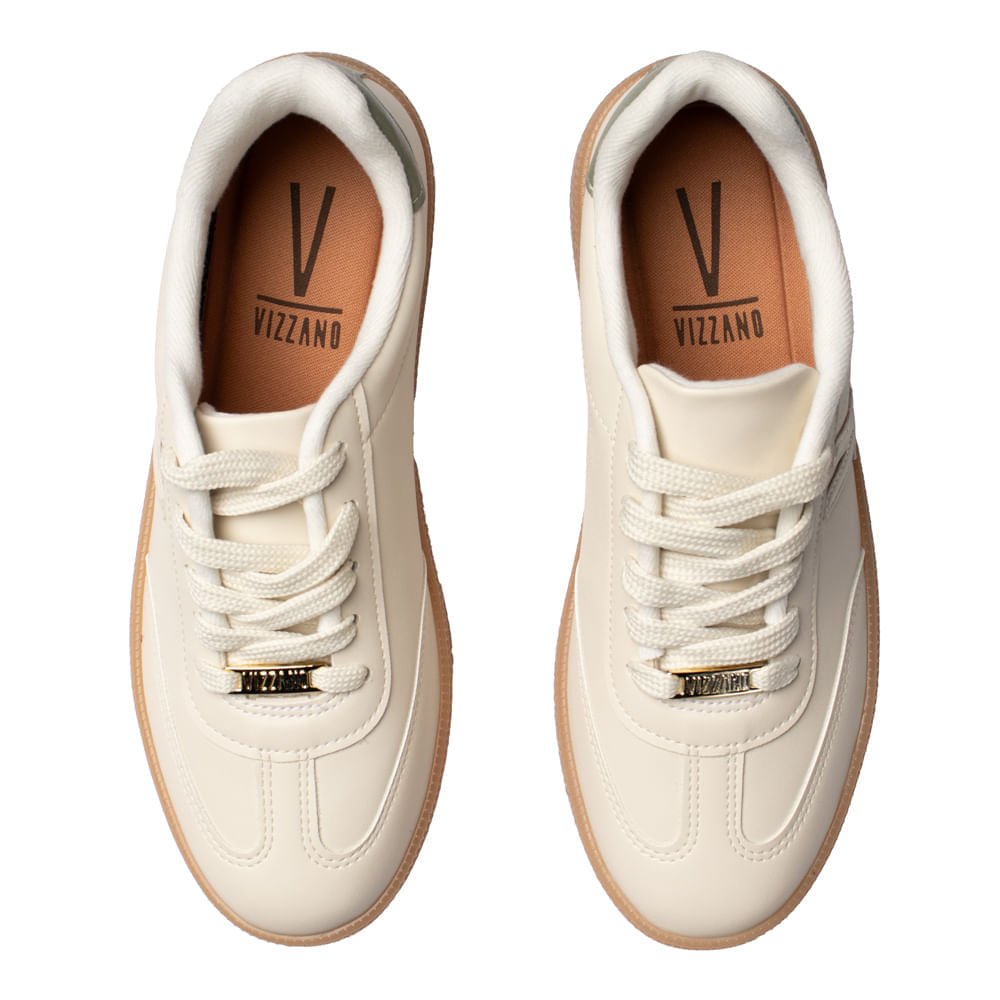 Tênis Feminino Vizzano Pelica Detalhe Verde Branco Off Branco 4