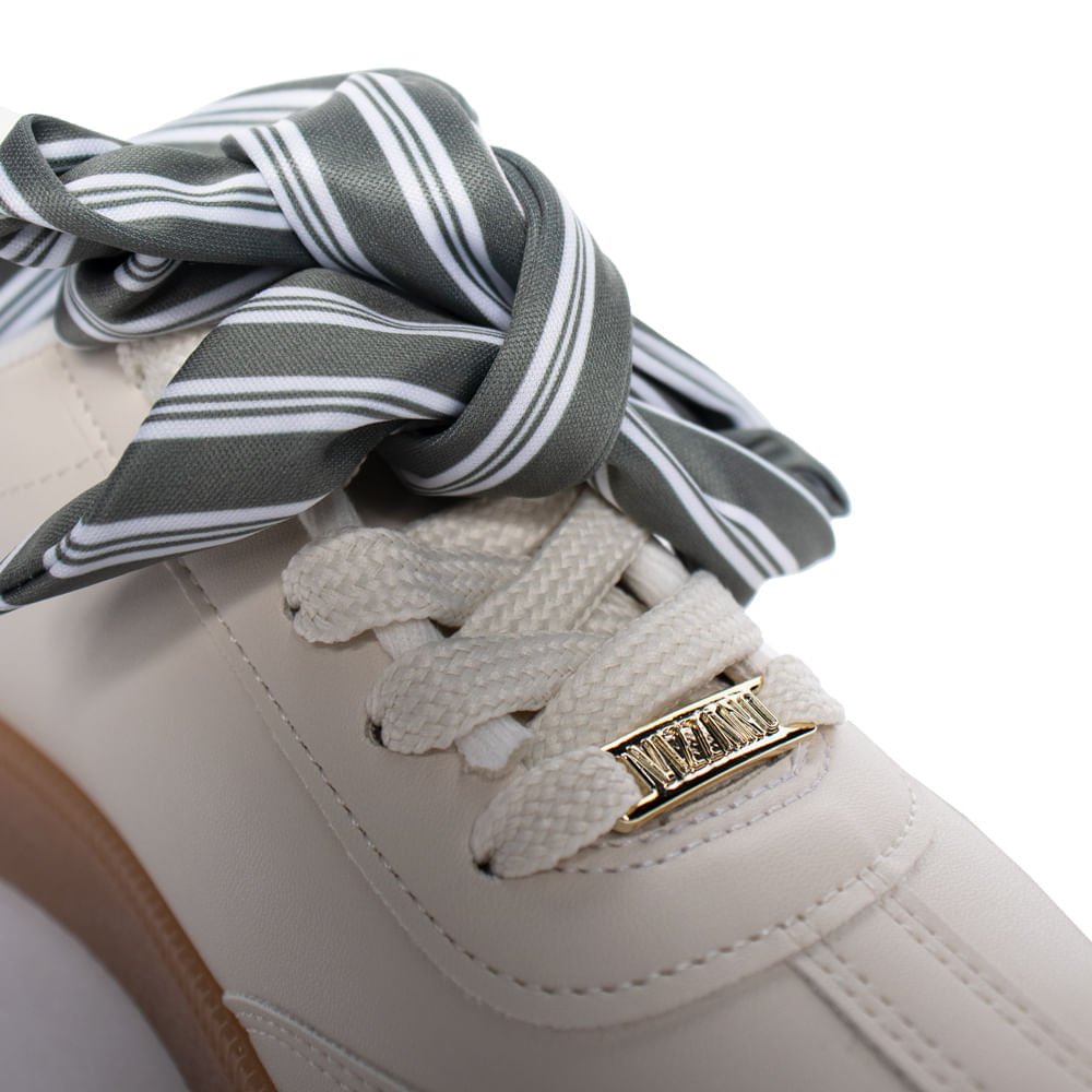 Tênis Feminino Vizzano Pelica Detalhe Verde Branco Off Branco 5