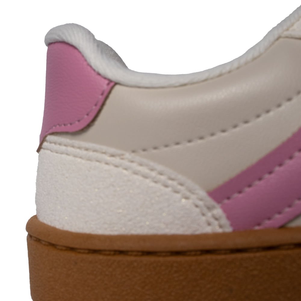 Tênis Infantil Molekinha Napa Casual Brilho Branco/Rosa Branco/Rosa 5