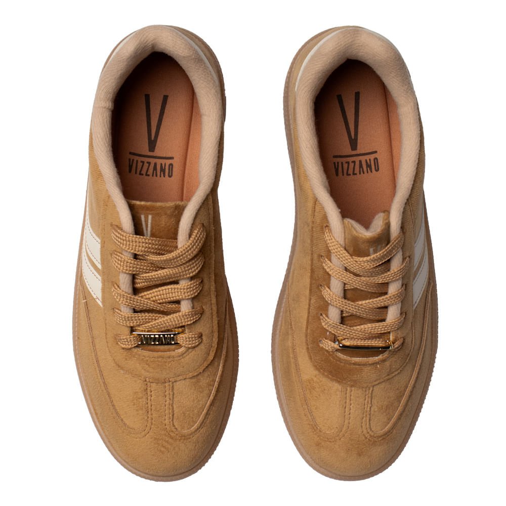 Tênis Feminino Vizzano Suede Milano Plataforma Caramelo Caramelo 4