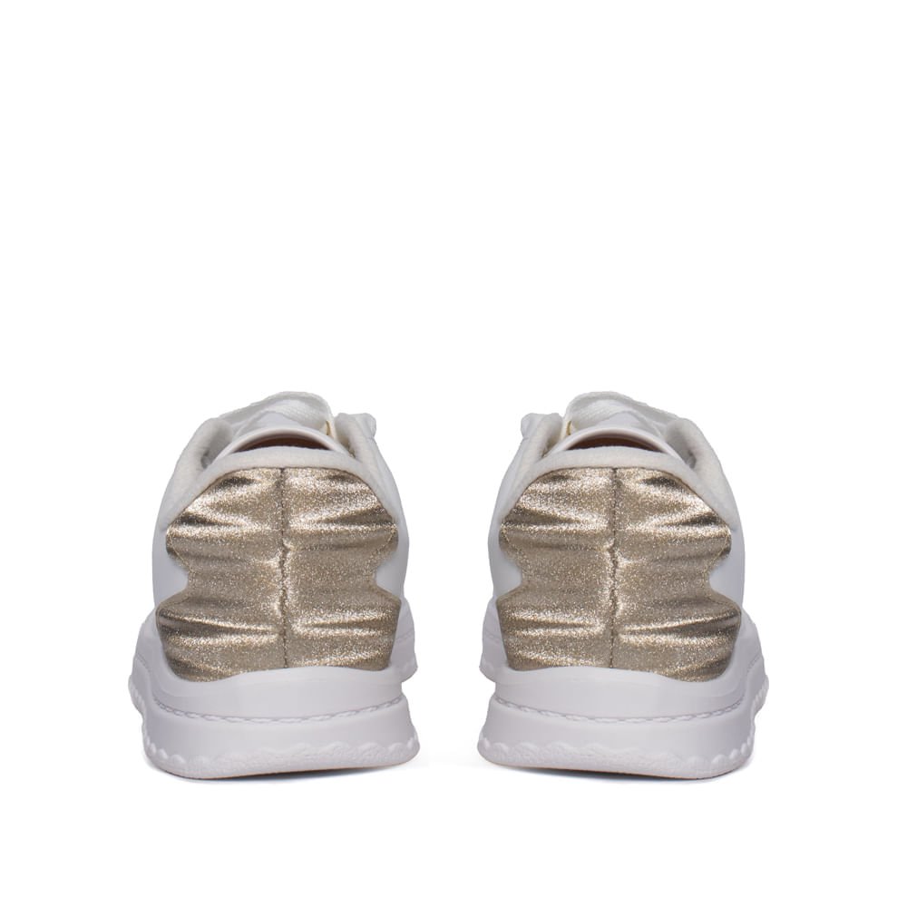 Tênis Infantil Molekinha Casual Adereço Metal Branco Dourado Branco 3
