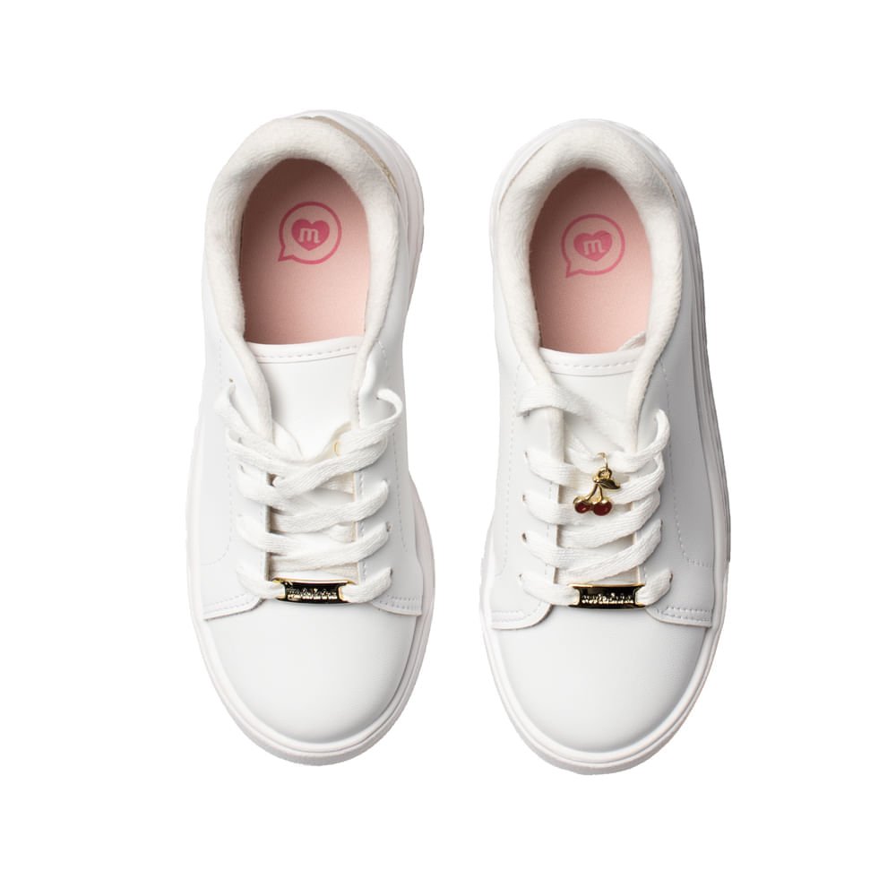 Tênis Infantil Molekinha Casual Adereço Metal Branco Dourado Branco 4