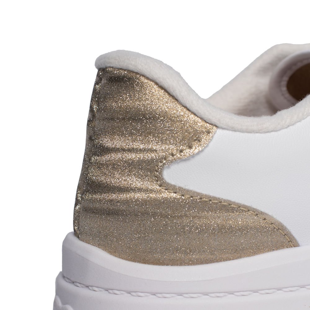 Tênis Infantil Molekinha Casual Adereço Metal Branco Dourado Branco 5