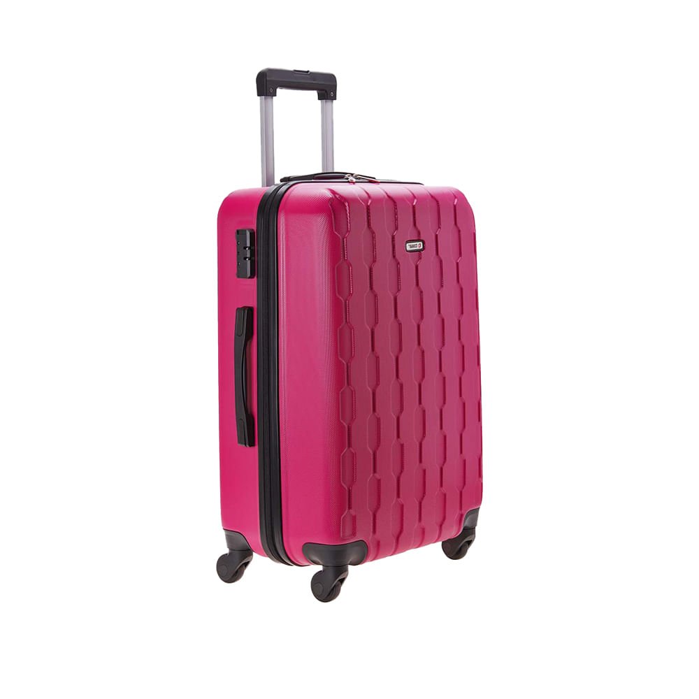 Mala Tonin Frevo Rígida Cadeado Média Rosa Rosa 3