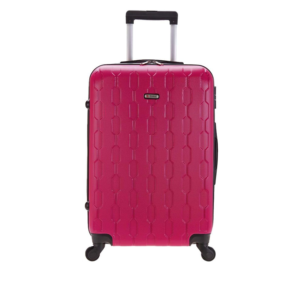 Mala Tonin Frevo Rígida Cadeado Grande Rosa