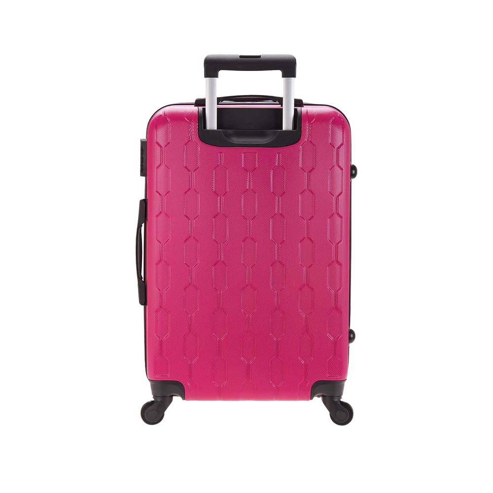 Mala Tonin Frevo Rígida Cadeado Grande Rosa Rosa 2