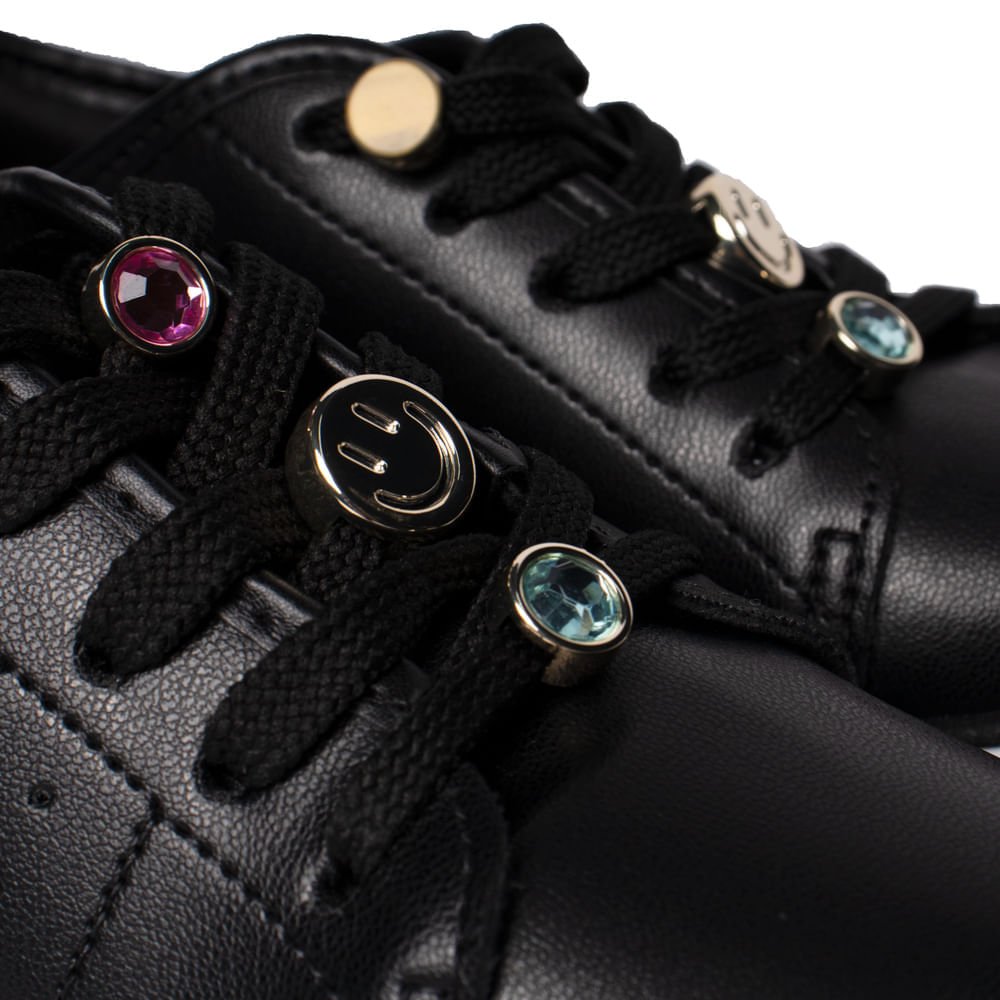 Tênis Infantil Molekinha Casual Adereço Metal Preto Preto 5