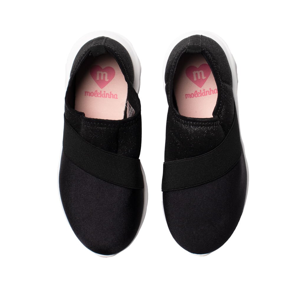 Tênis Infantil Molekinha Calce Fácil Têxtil Preto Preto 3