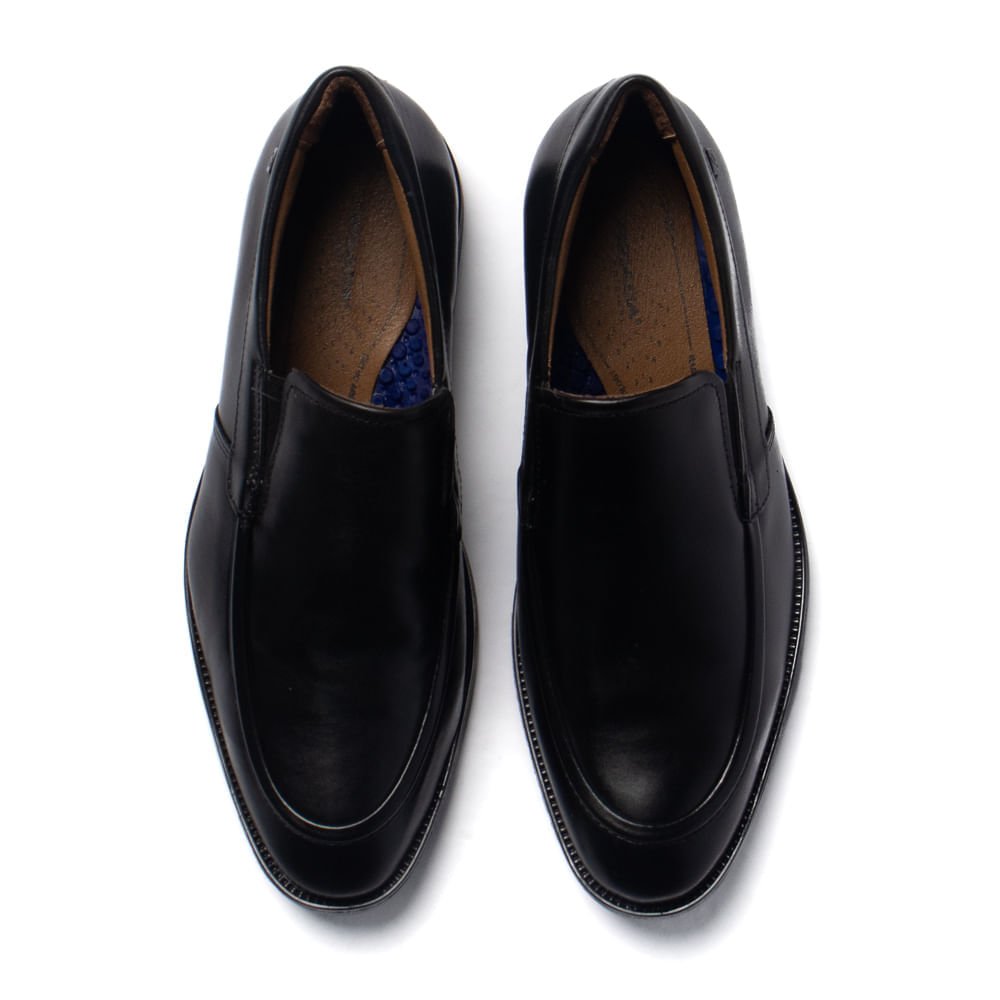 Sapato Masculino Pegada Strech Couro Preto Preto 4