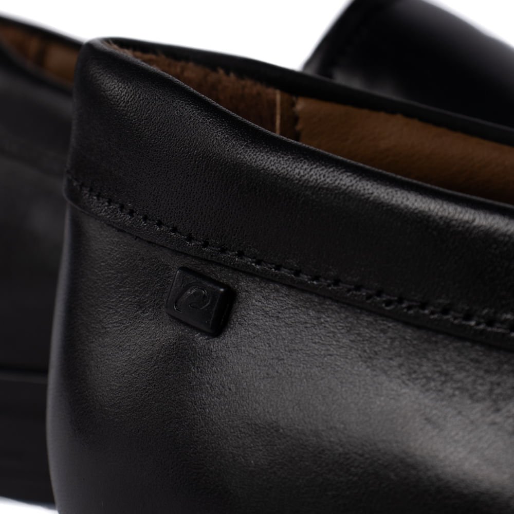 Sapato Masculino Pegada Strech Couro Preto Preto 5