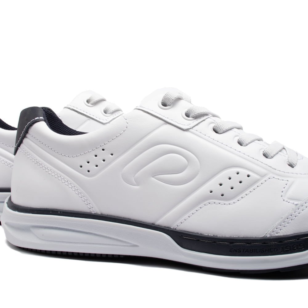 Sapatênis Masculino Pegada Rye em Couro com Texturas Branco/marinho Branco/Marinho 5