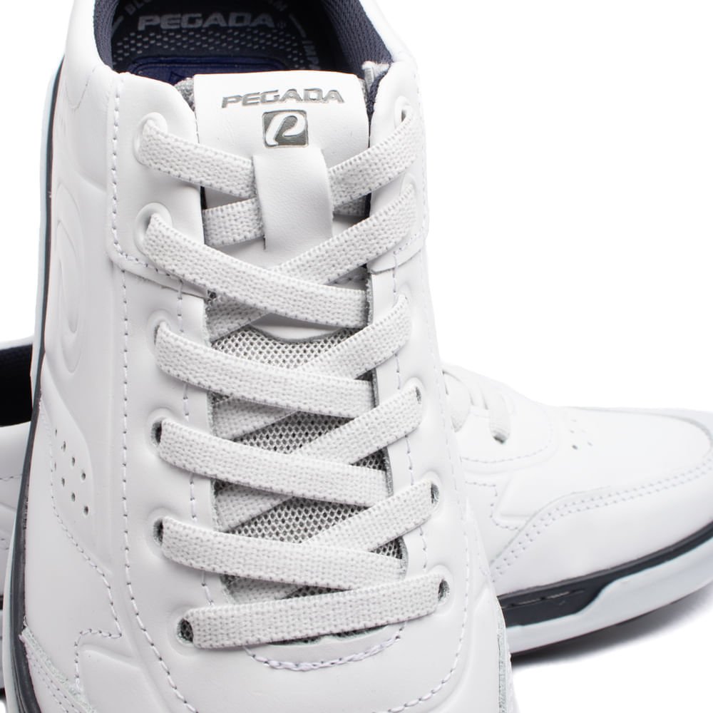 Sapatênis Masculino Pegada Rye em Couro com Texturas Branco/marinho Branco/Marinho 6