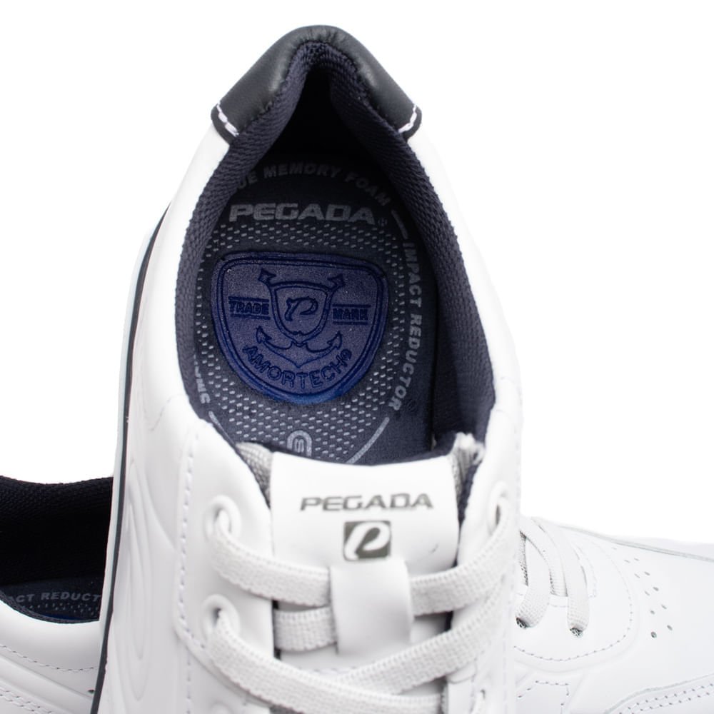 Sapatênis Masculino Pegada Rye em Couro com Texturas Branco/marinho Branco/Marinho 7