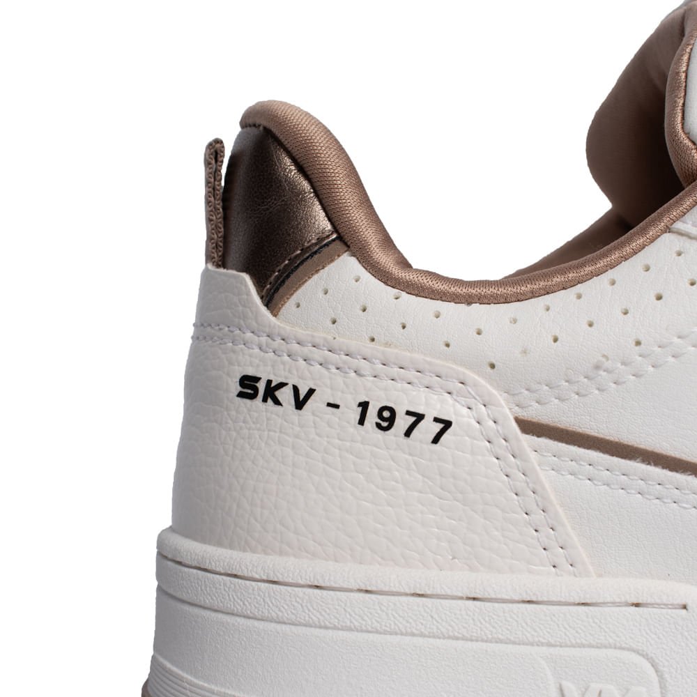 Tênis Feminino Via Marte Casual Recortes Branco/Marrom Branco/Marrom 6