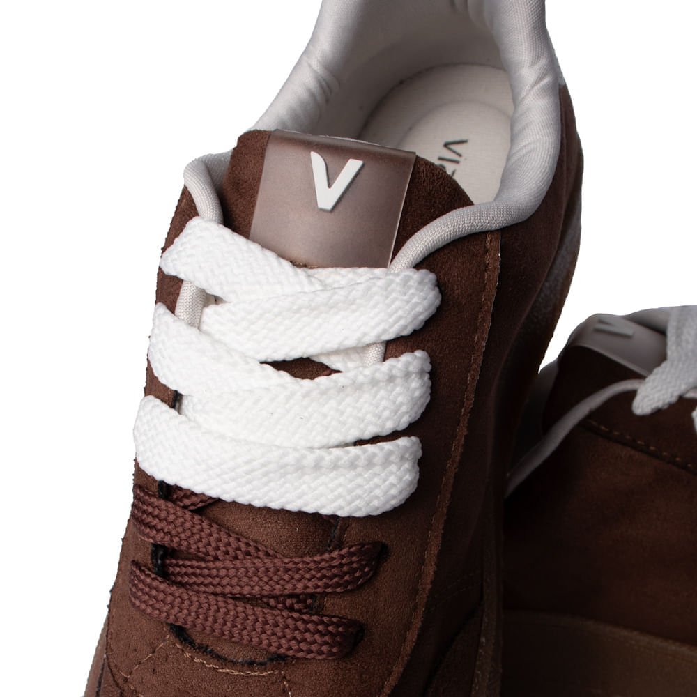 Tênis Feminino Via Marte Casual Camurça Marrom/Branco Marrom/Branco 6