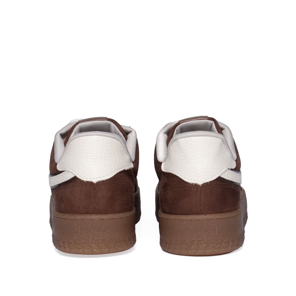 Tênis Feminino Via Marte Casual Camurça Marrom/Branco Marrom/Branco 2