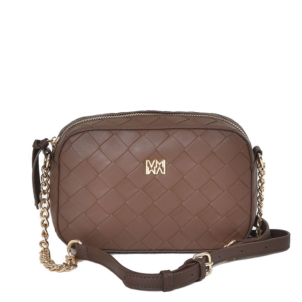 Bolsa Feminina Via Marte Transversal Pequena Tressê Marrom