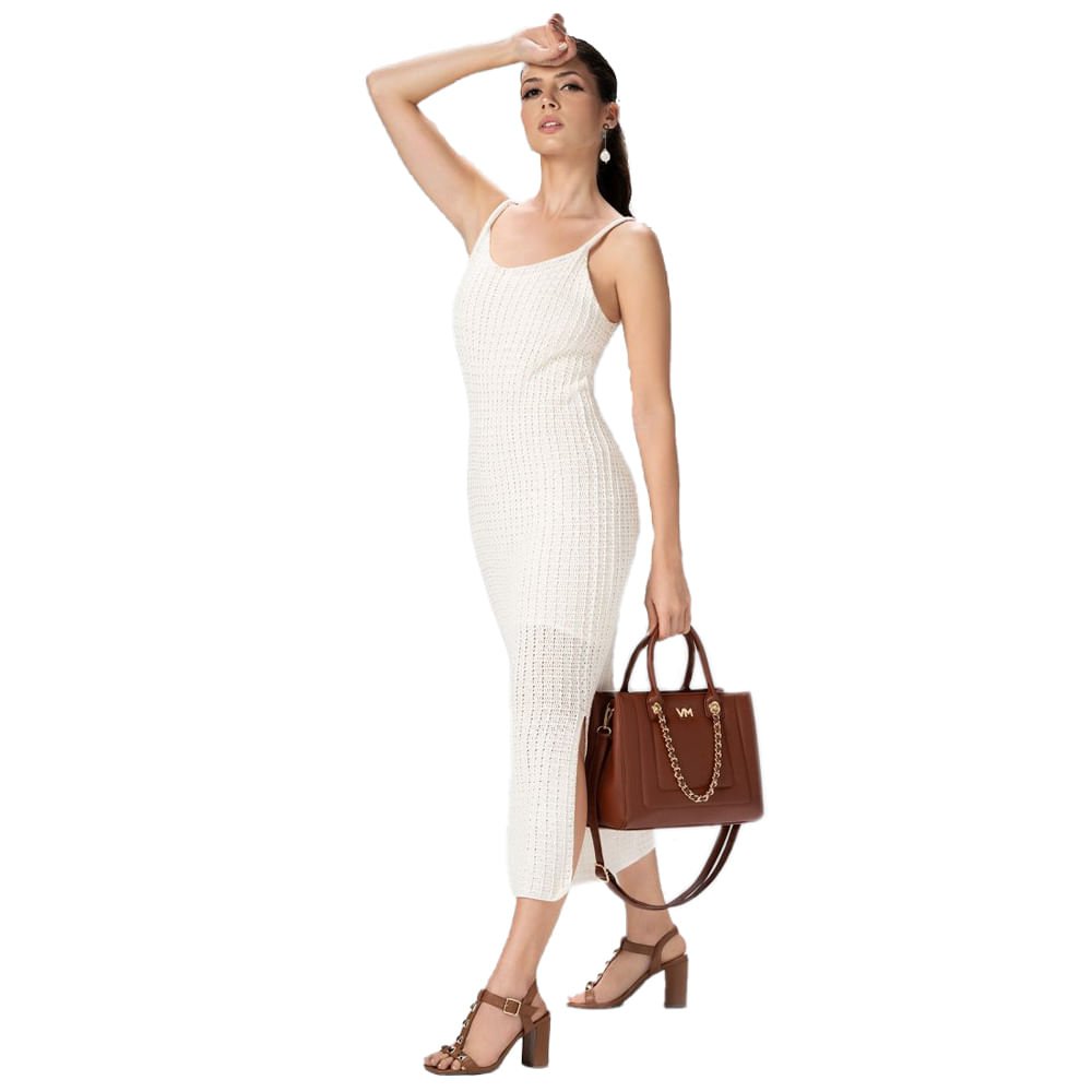 Bolsa Feminina Via Marte Tote Média Napa Corrente Marrom Marrom 5