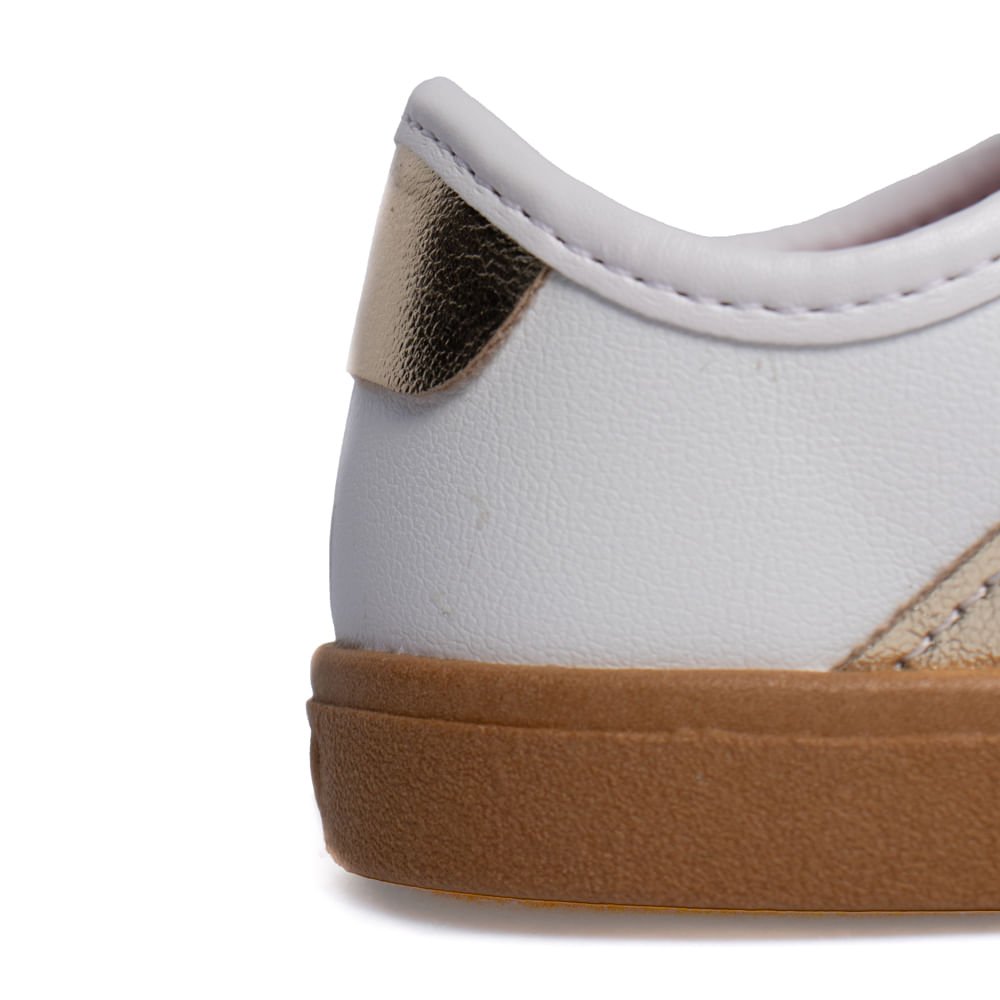 Tênis Infantil Molekinha Casual Calce Fácil Branco/Dourado Branco/Dourado 6