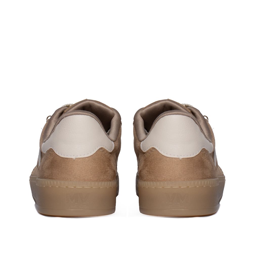 Tênis Feminino Via Marte Camurça Cadarço Duplo Bege Bege 2