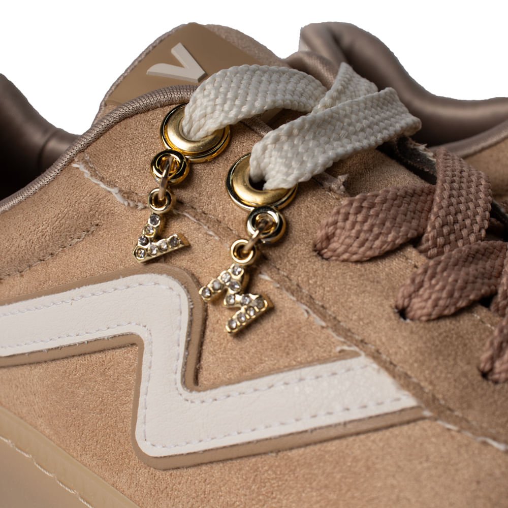 Tênis Feminino Via Marte Camurça Cadarço Duplo Bege Bege 4