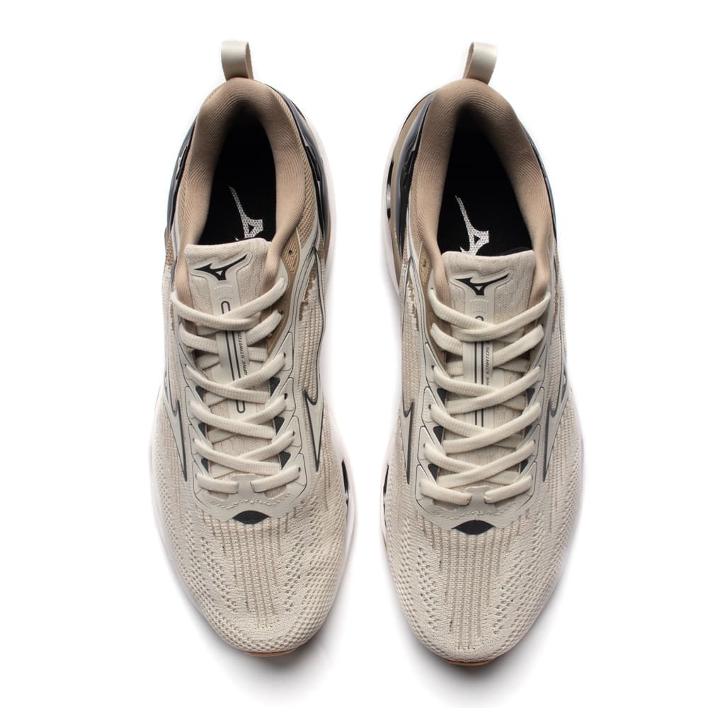 Tênis Masculino Mizuno Wave Stratos 3 Bege/Branco/Preto Bege/Branco 4