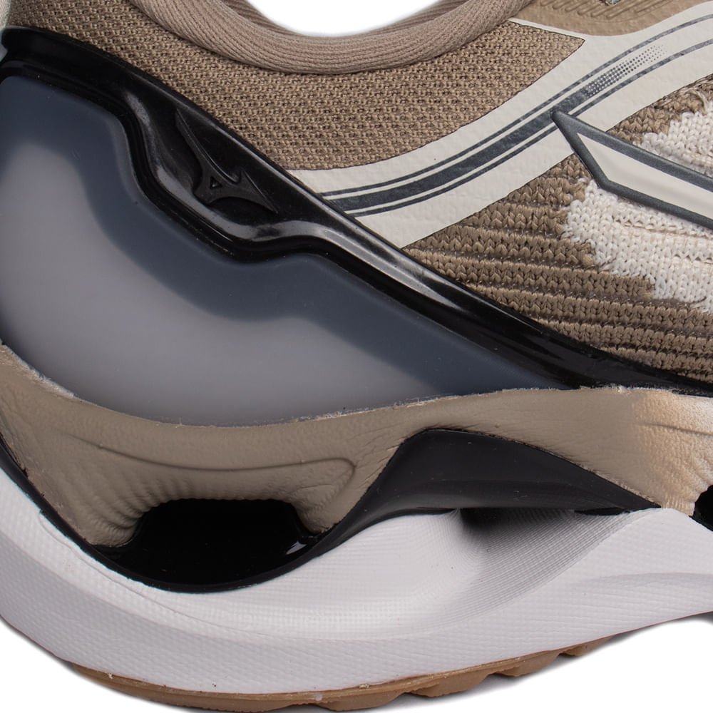 Tênis Masculino Mizuno Wave Stratos 3 Bege/Branco/Preto Bege/Branco 6