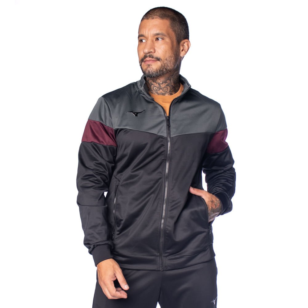 Agasalho Masculino Mizuno Root II Preto/Bordô Preto/Bordô 2