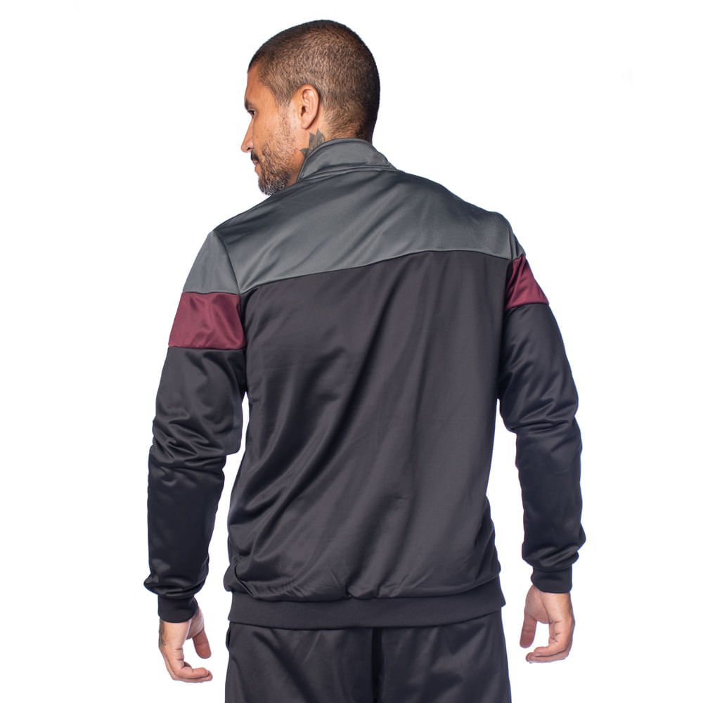 Agasalho Masculino Mizuno Root II Preto/Bordô Preto/Bordô 3