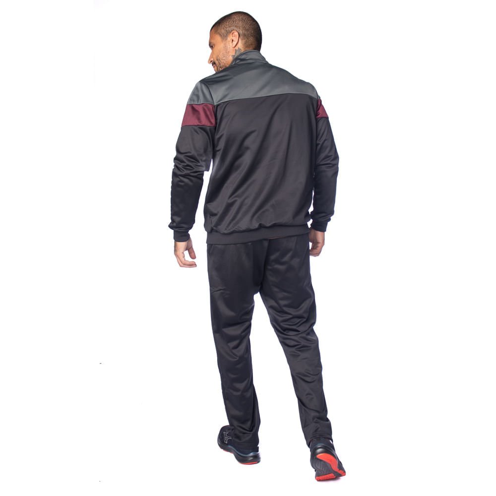 Agasalho Masculino Mizuno Root II Preto/Bordô Preto/Bordô 8