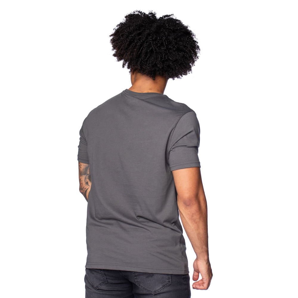 Camiseta Masculina Mizuno Basic Big Logo Cinza/amarelo Cinza/Amarelo 2