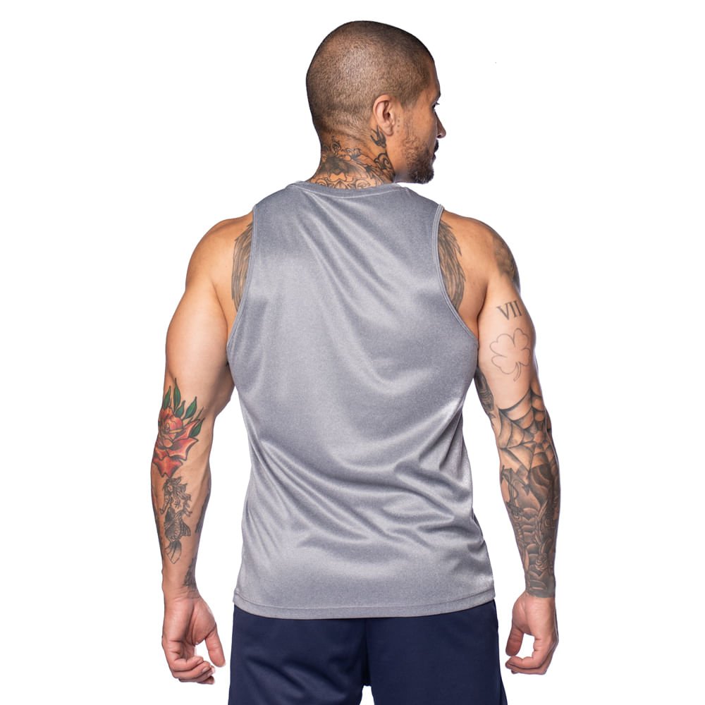 Regata Masculina Mizuno Spark Logo Cinza Mescla Cinza Mescla 2