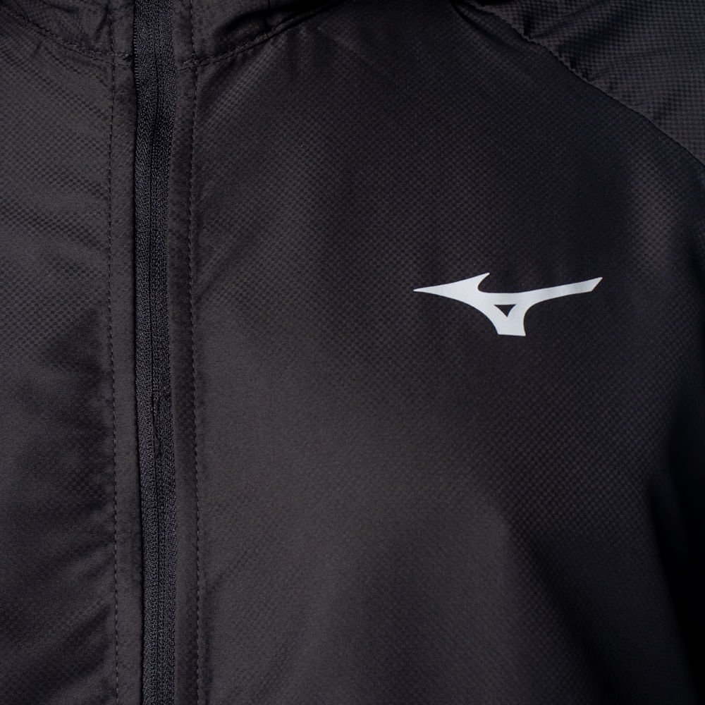 Corta Vento Masculina Mizuno Ripstop Compactável Preto Preto 3