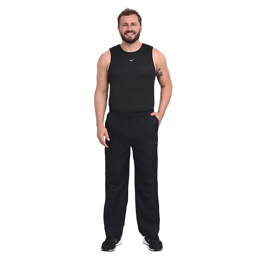 Calça Masculina Mizuno Básica Tactel Preto Preto 3