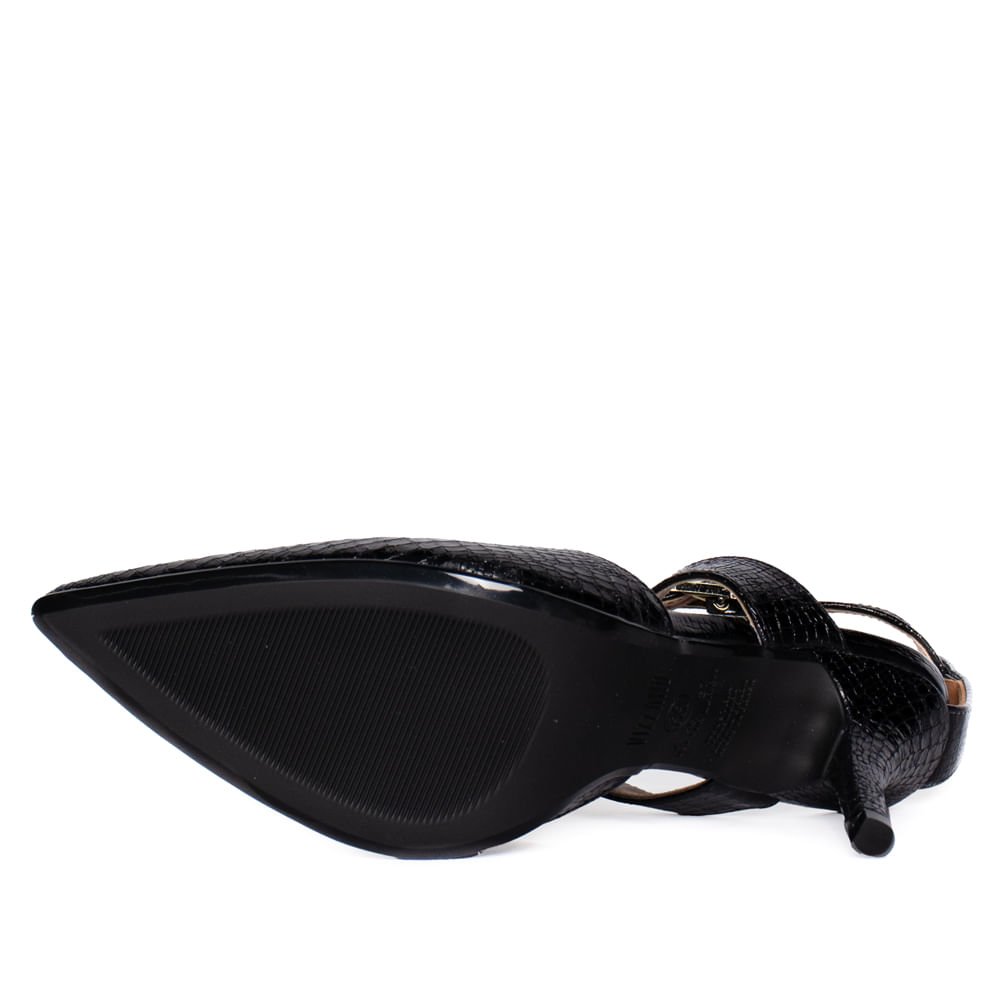 Scarpin Feminino Vizzano Croco Salto Alto Preto Preto 2