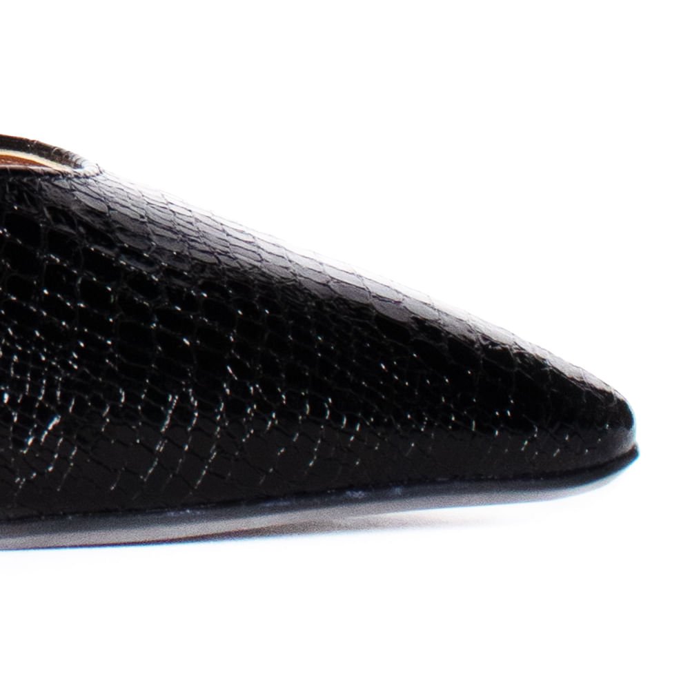 Scarpin Feminino Vizzano Croco Salto Alto Preto Preto 5
