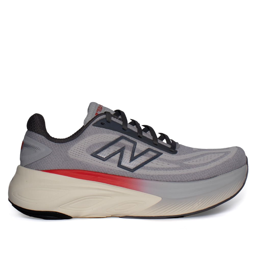 Tênis Masculino New Balance V6 Mesh Cinza Claro/Vermelho