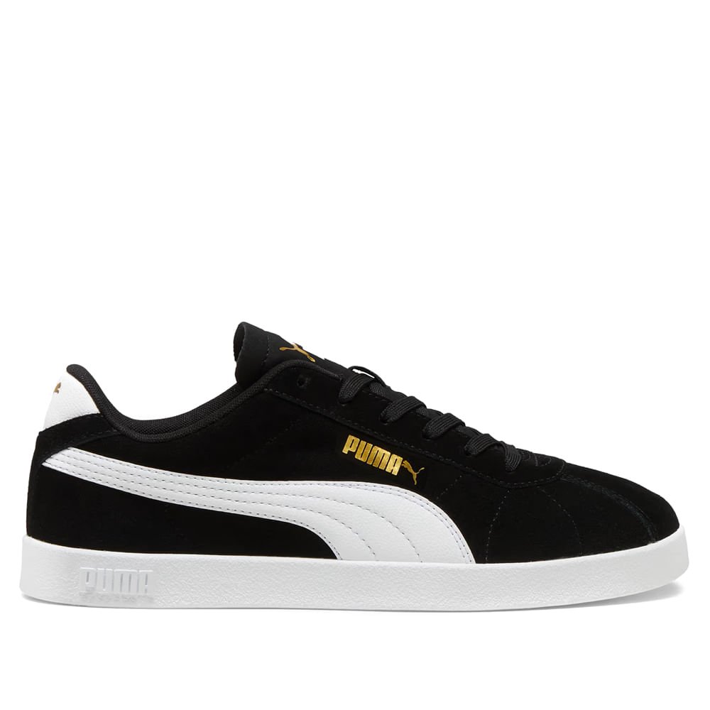 Tênis Masculino Puma Club II Camurça Soft Foam Preto/Branco