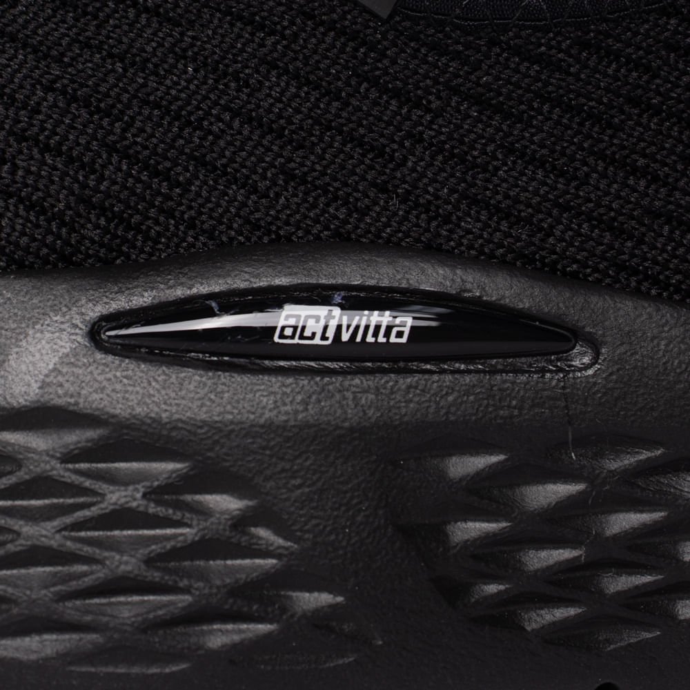 Tênis Feminino Actvitta Calce Fácil Knit Preto Preto 3