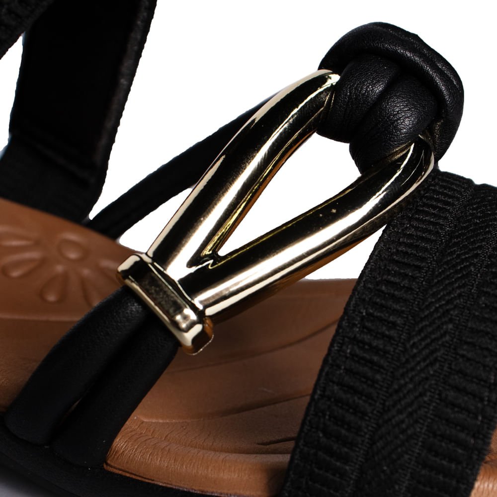 Tamanco Feminino Campesi Napa Elástico Preto Preto 5