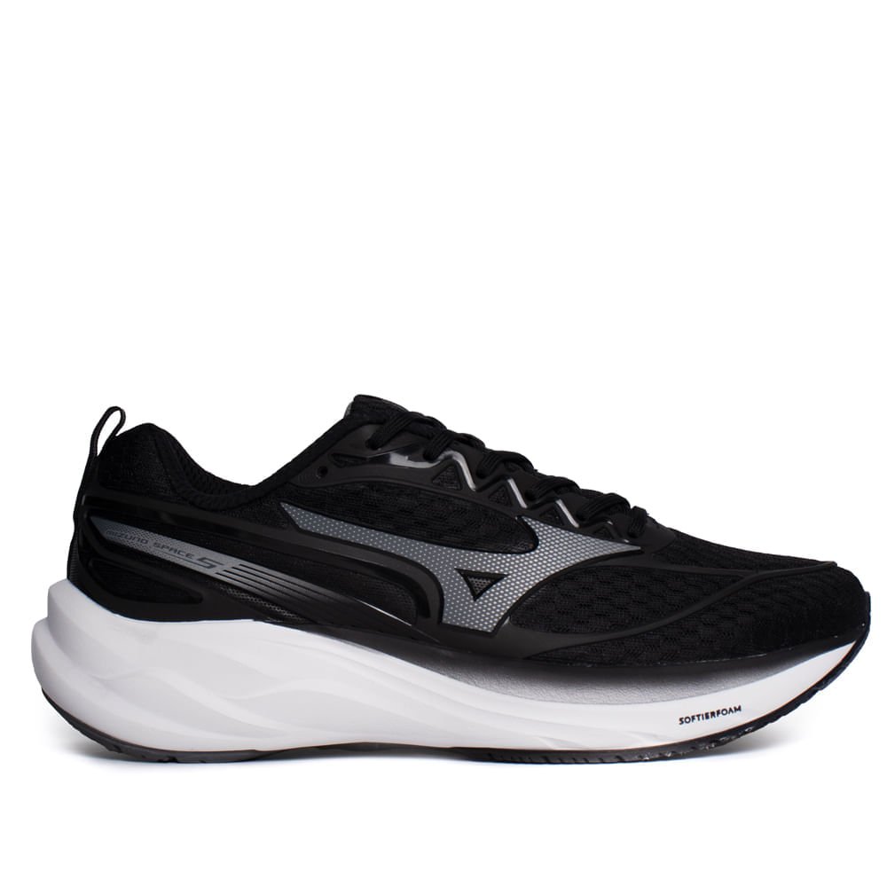 Tênis Masculino Mizuno Space 5 Respirável Preto/Branco