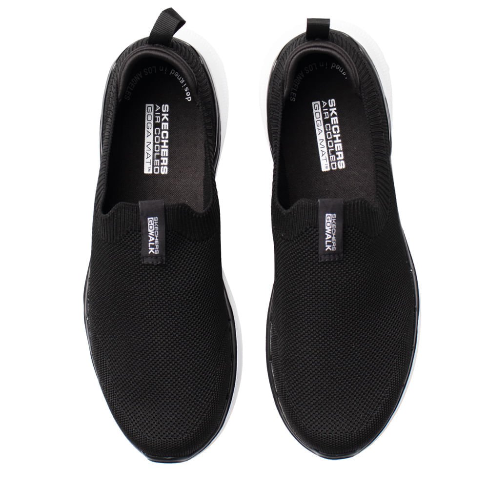Tênis Masculino Skechers GOwalk 6 Conforto Extra Preto Preto 4