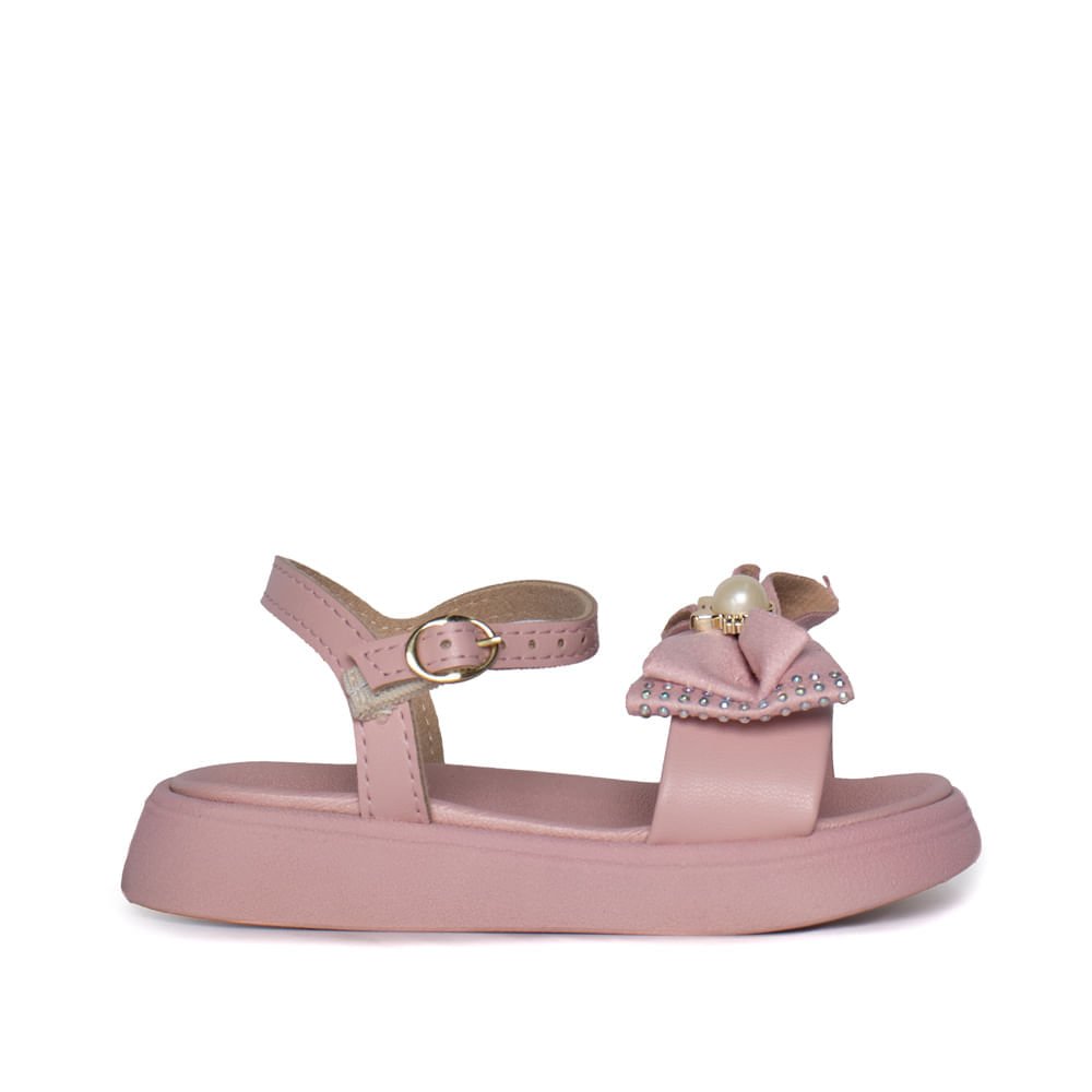 Sandália Infantil Molekinha Laço Napa Turim Rosa