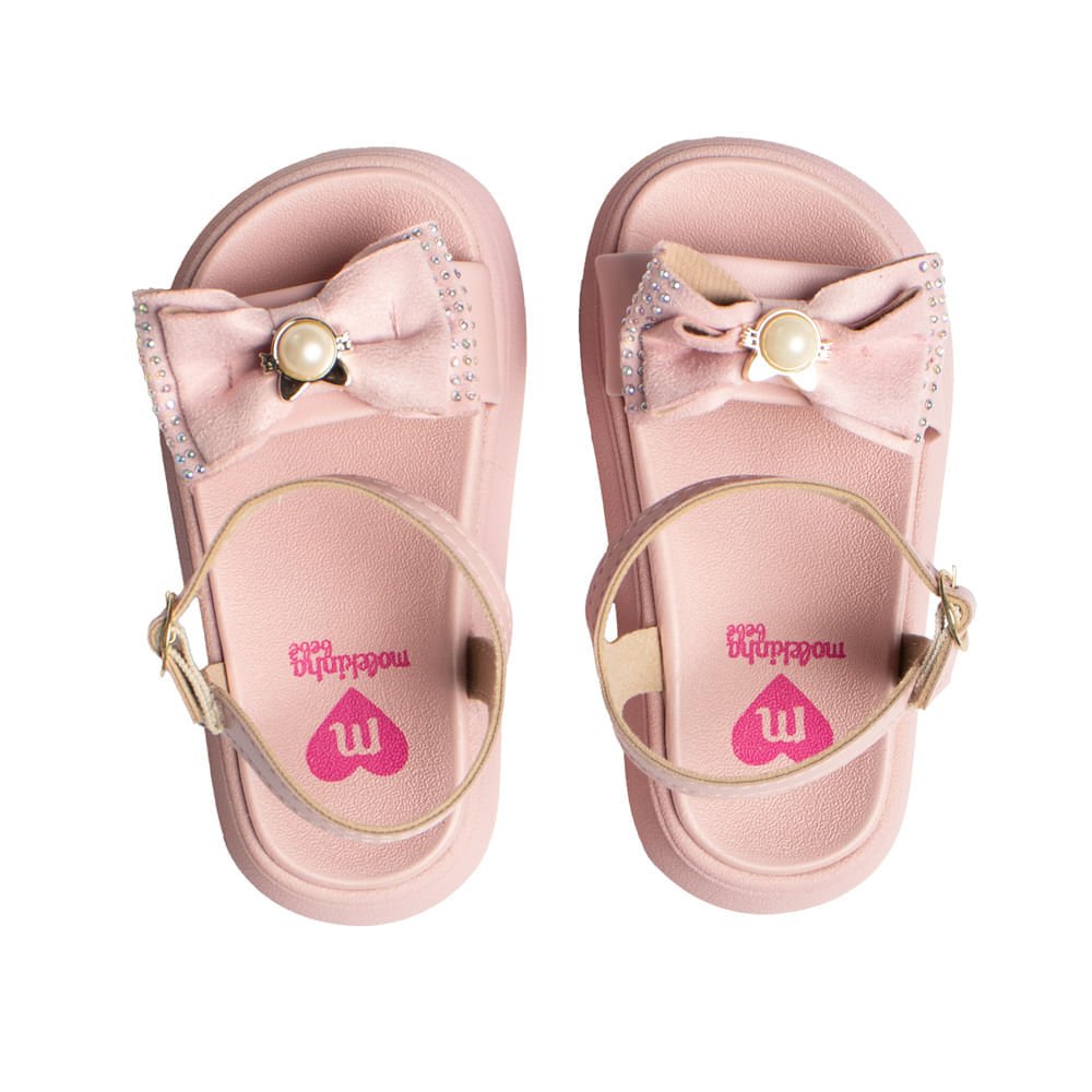 Sandália Infantil Molekinha Laço Napa Turim Rosa Rosa 4